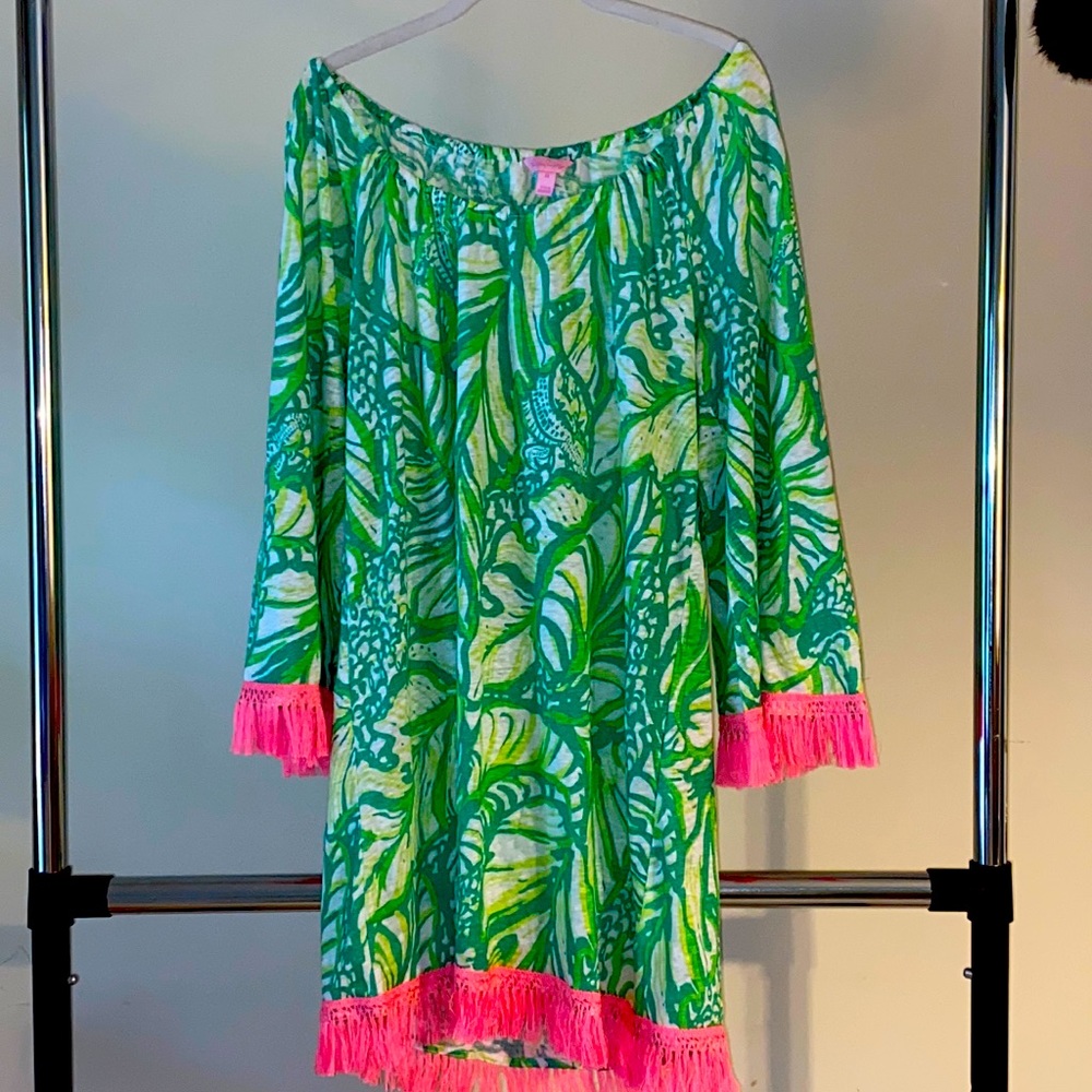Lilly Pulitzer green and pink dress/coverup